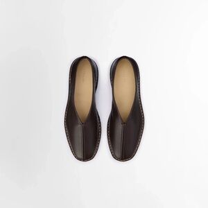 LEMAIRE PIPED CREPE SLIPPER - Dark Brown - Size 40 EU / 9-9.5 US - New in Box